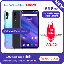 Load image into Gallery viewer, Global Version UMIDIGI A5 PRO Android 9.0 Octa Core 6.3' FHD+ Waterdrop 16MP Triple Camera 4150mAh 4GB RAM 4G Celular Smartphone
